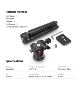 Tabletop Mini Tripod with Panoramic Ball Head BUT2664