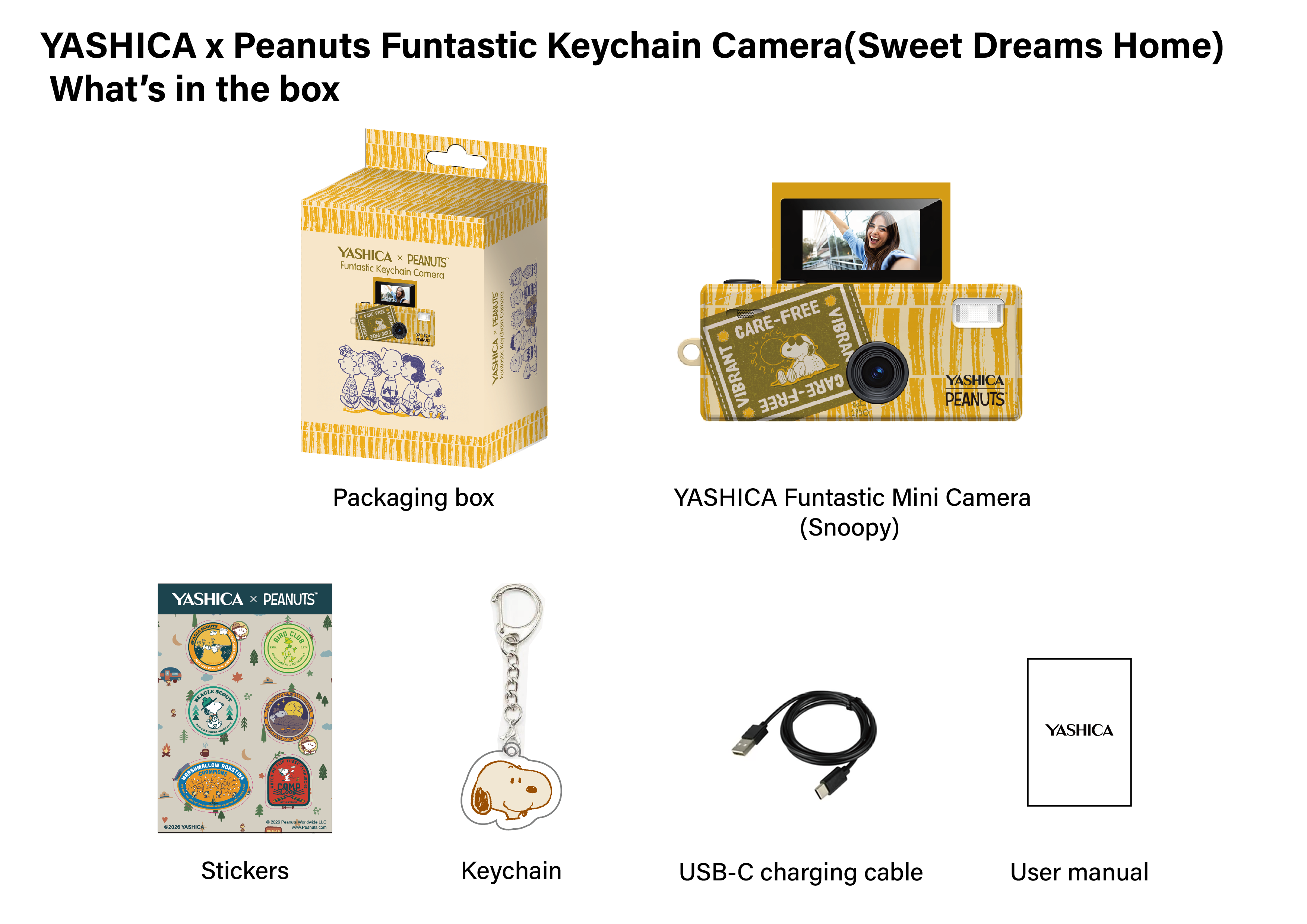 YASHICA x Peanuts Funtastic Keychain Camera (Sweet Dreams)