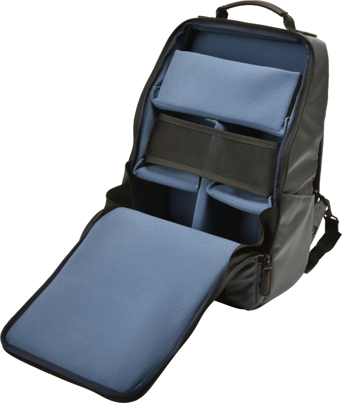 RR4-06C Leather Panel Backpack - Gray