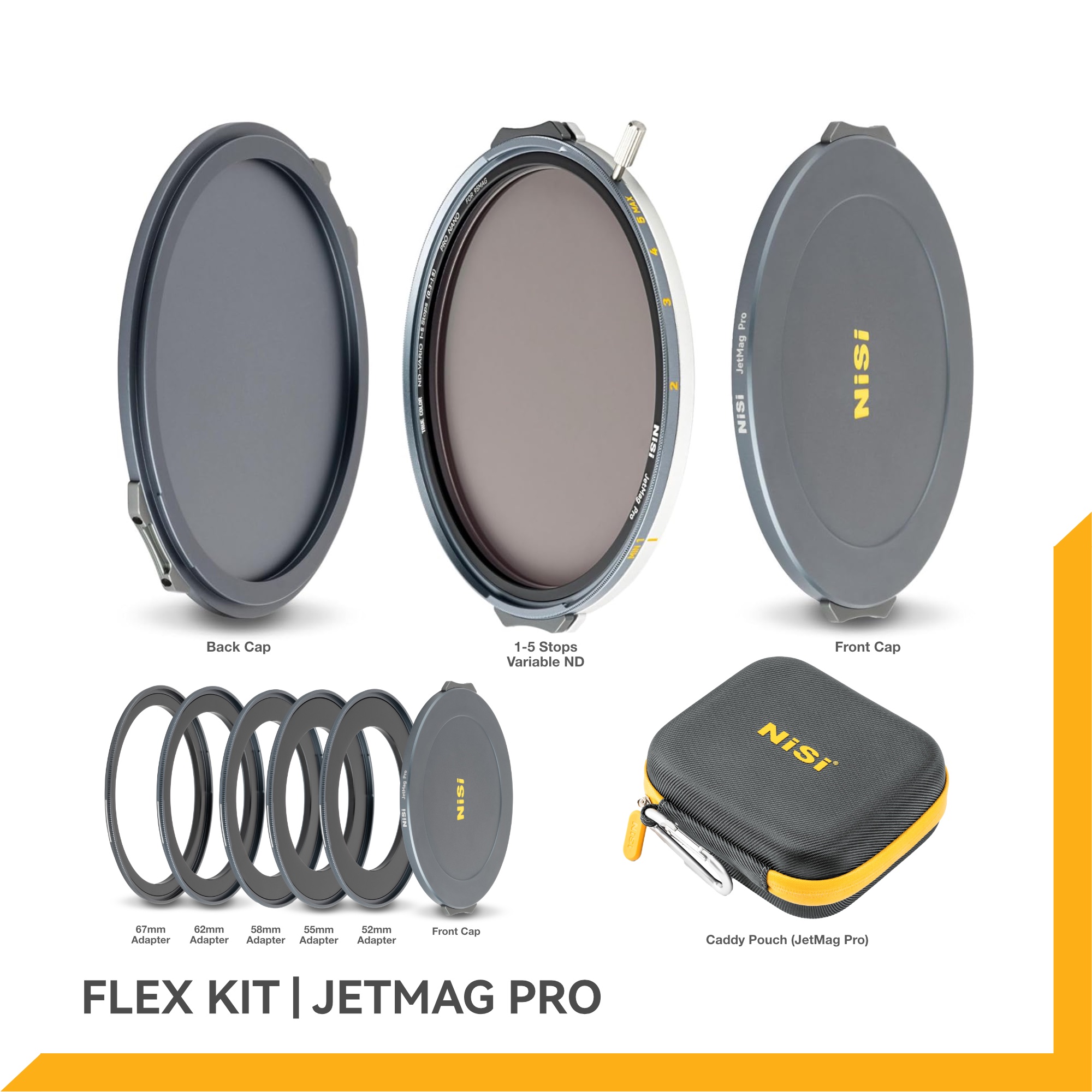 JetMag Pro VND Flex Kit 1-5 stops 67MAG