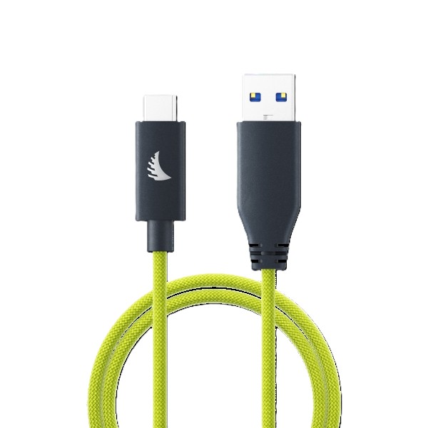 USB-A to C 3.2 Solid Flex Cable - Lime 32 cm