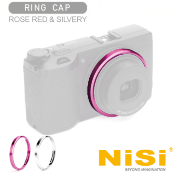 Ring Cap für RICOH GR IIIx - Rose Red & Silver