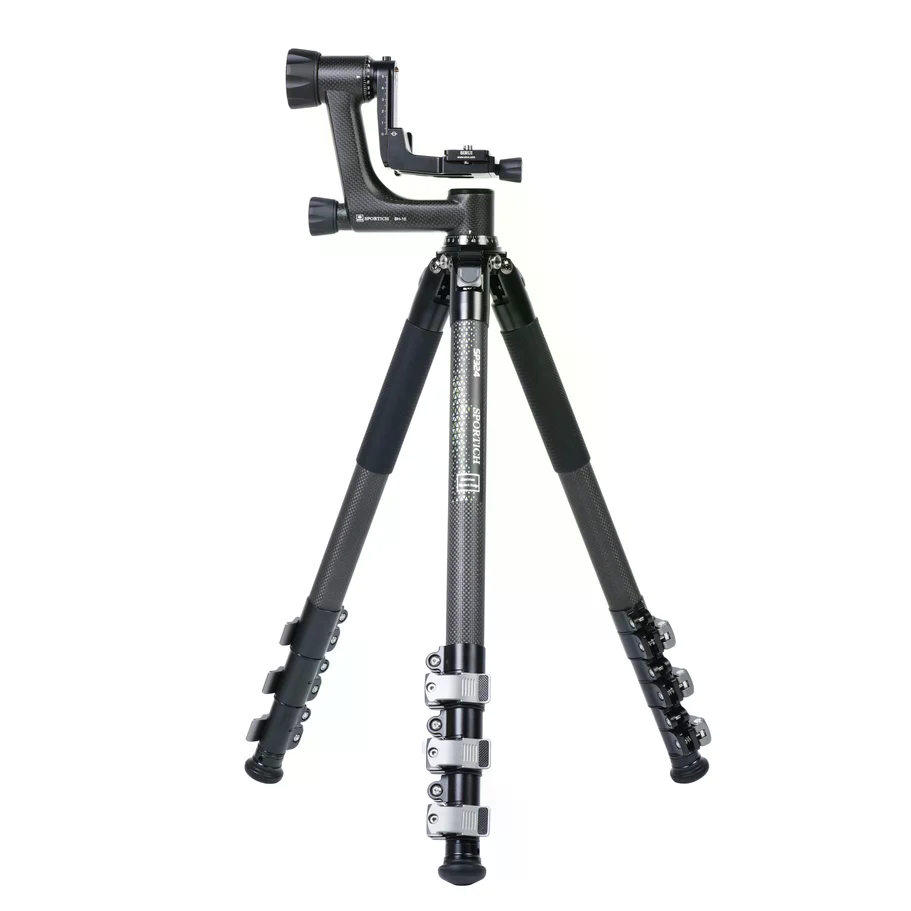 Sportich Carbon Tripod with Flip Locks and Gimbal Head BH-10