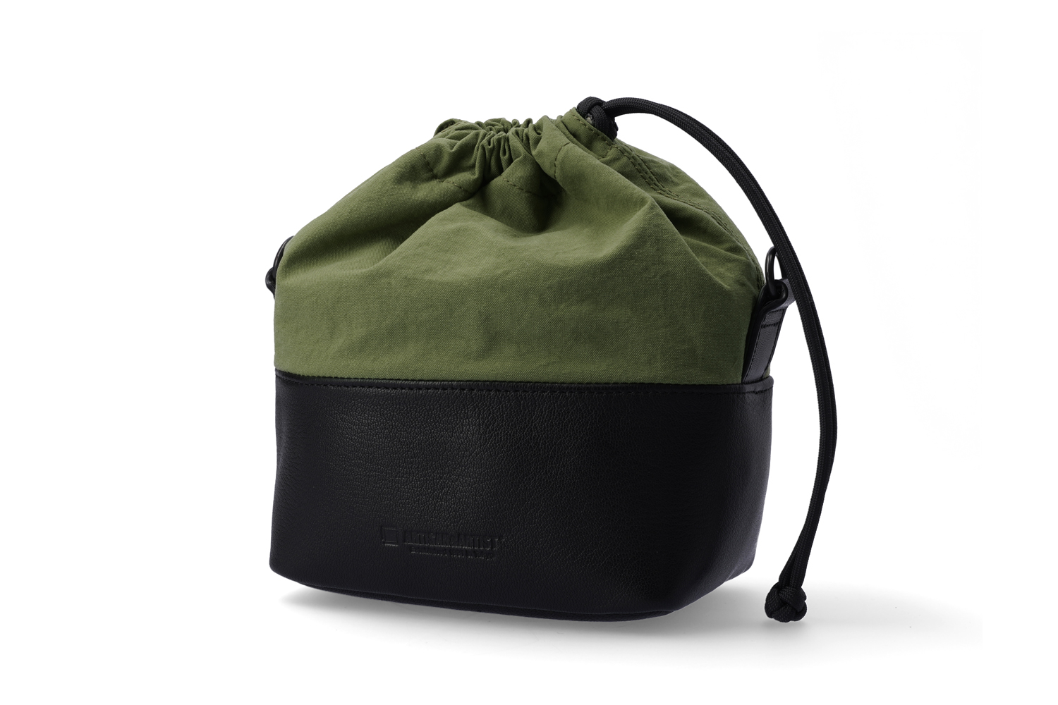 ACAM-CP210 Camera Pouch Leather & Fabric - Khaki Black (M)