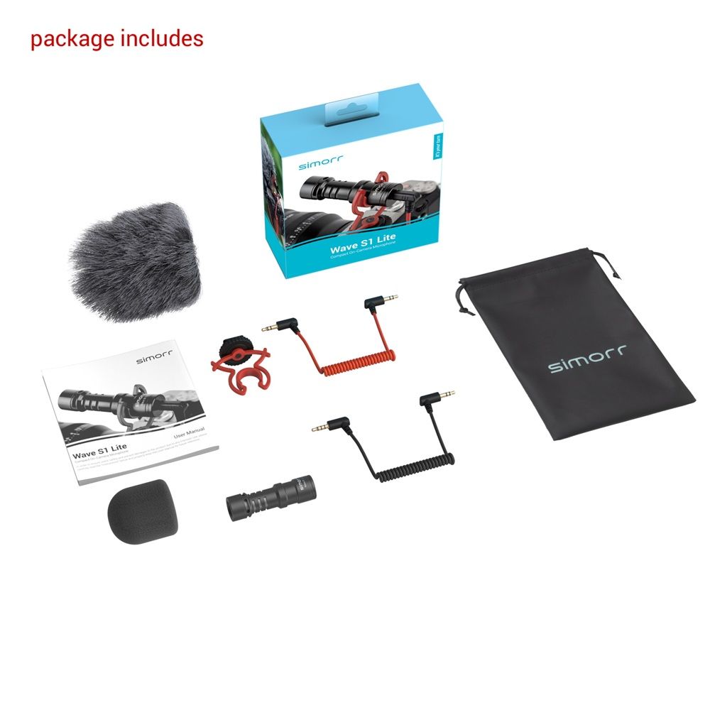 simorr Wave S1 Lite Compact On-Camera Microphone 3452