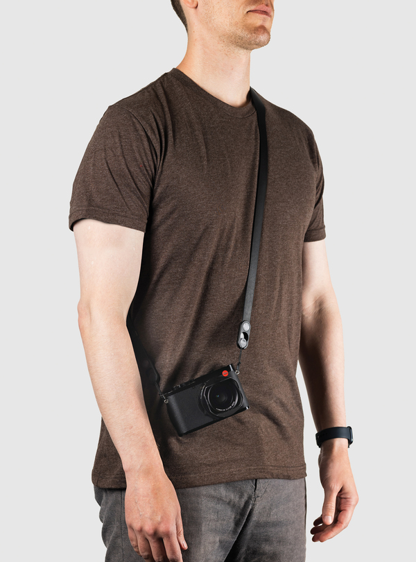 Leather Camera Strap Long - Black