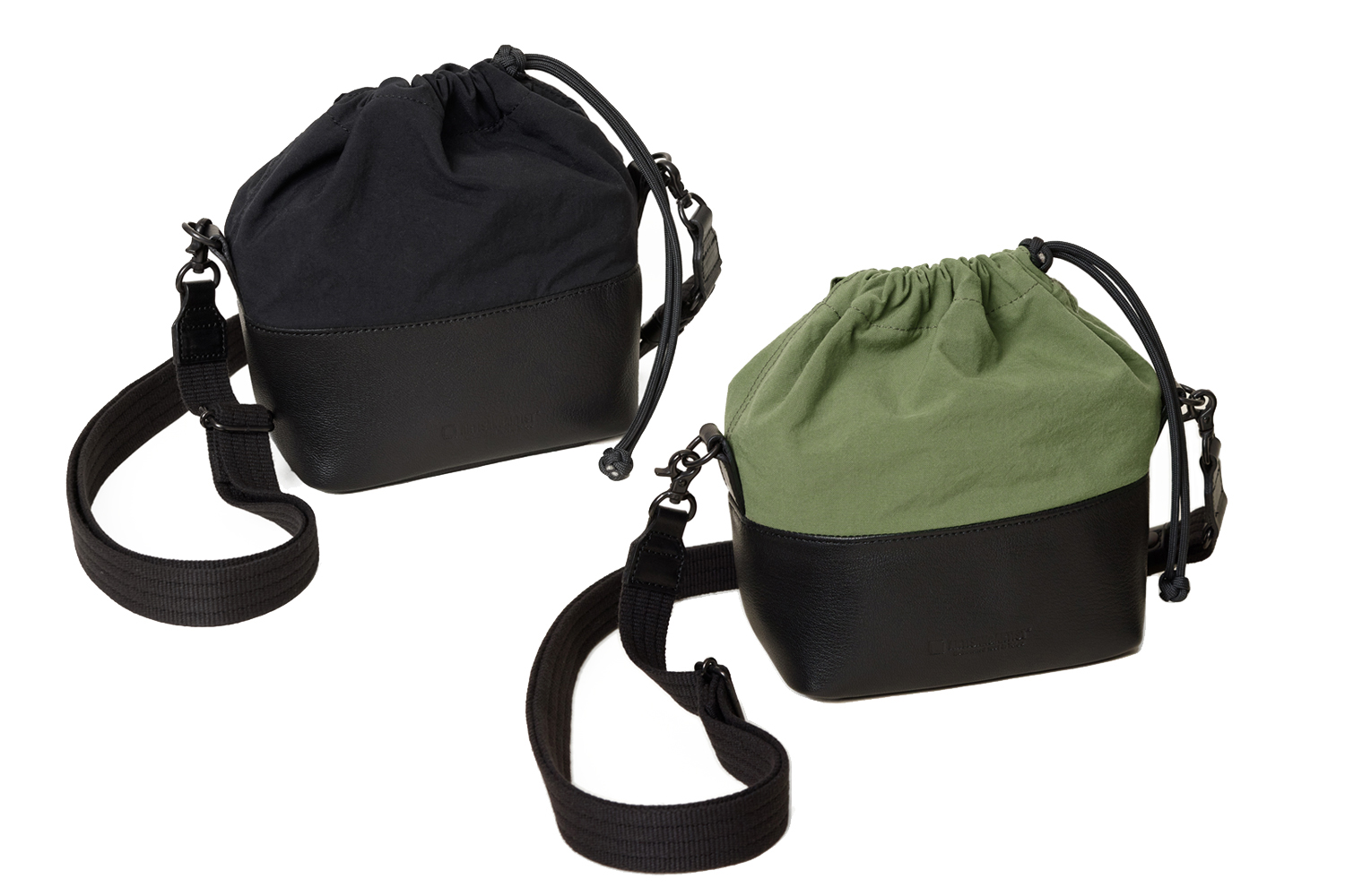 ACAM-CP210 Camera Pouch Leather & Fabric - Khaki Black (M)