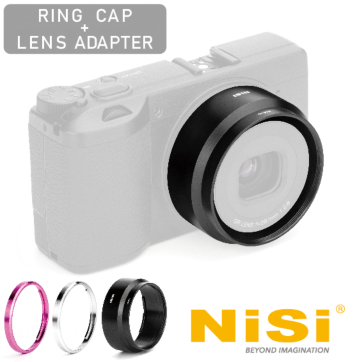 Ring Cap und Objektiv-Adapter für RICOH GR IIIx - Rose Red & Silver