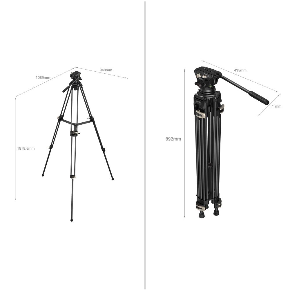 Heavy-Duty Fluid Head Tripod AD-01 3751