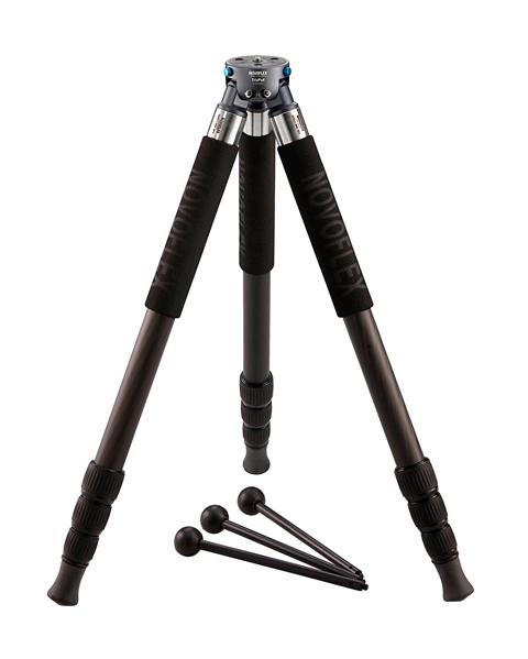 3-Bein Stativ mit 4-segmentigen Carbonbeinen und 3 austauschbaren Minib