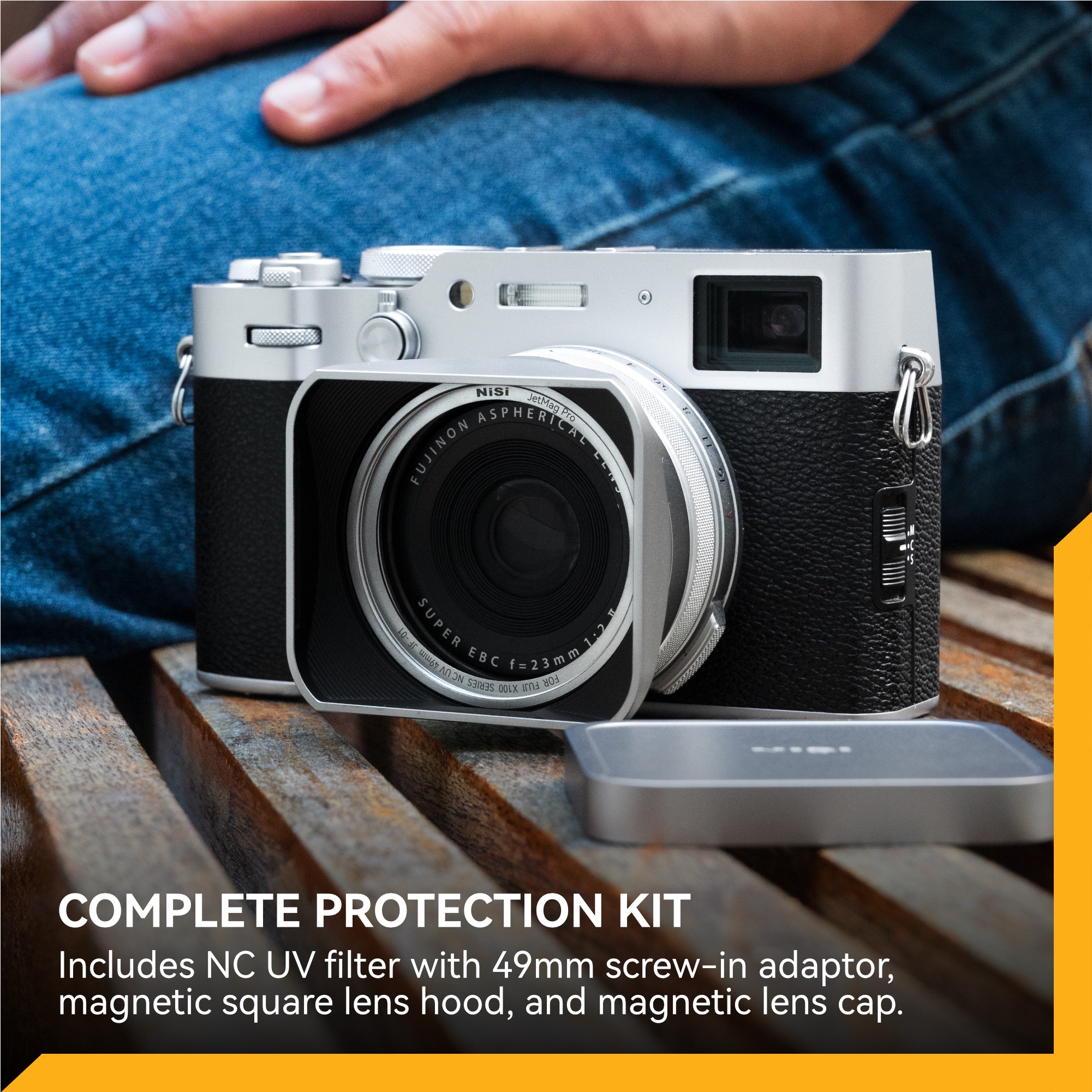 Jetmag Pro for Fujifilm X100 Series Lens Hood Kit - Silver