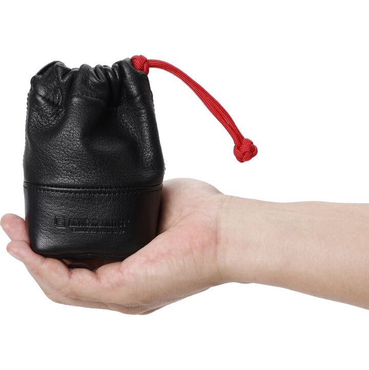 Full Leather Camera Lens Pouch (S) - Black
