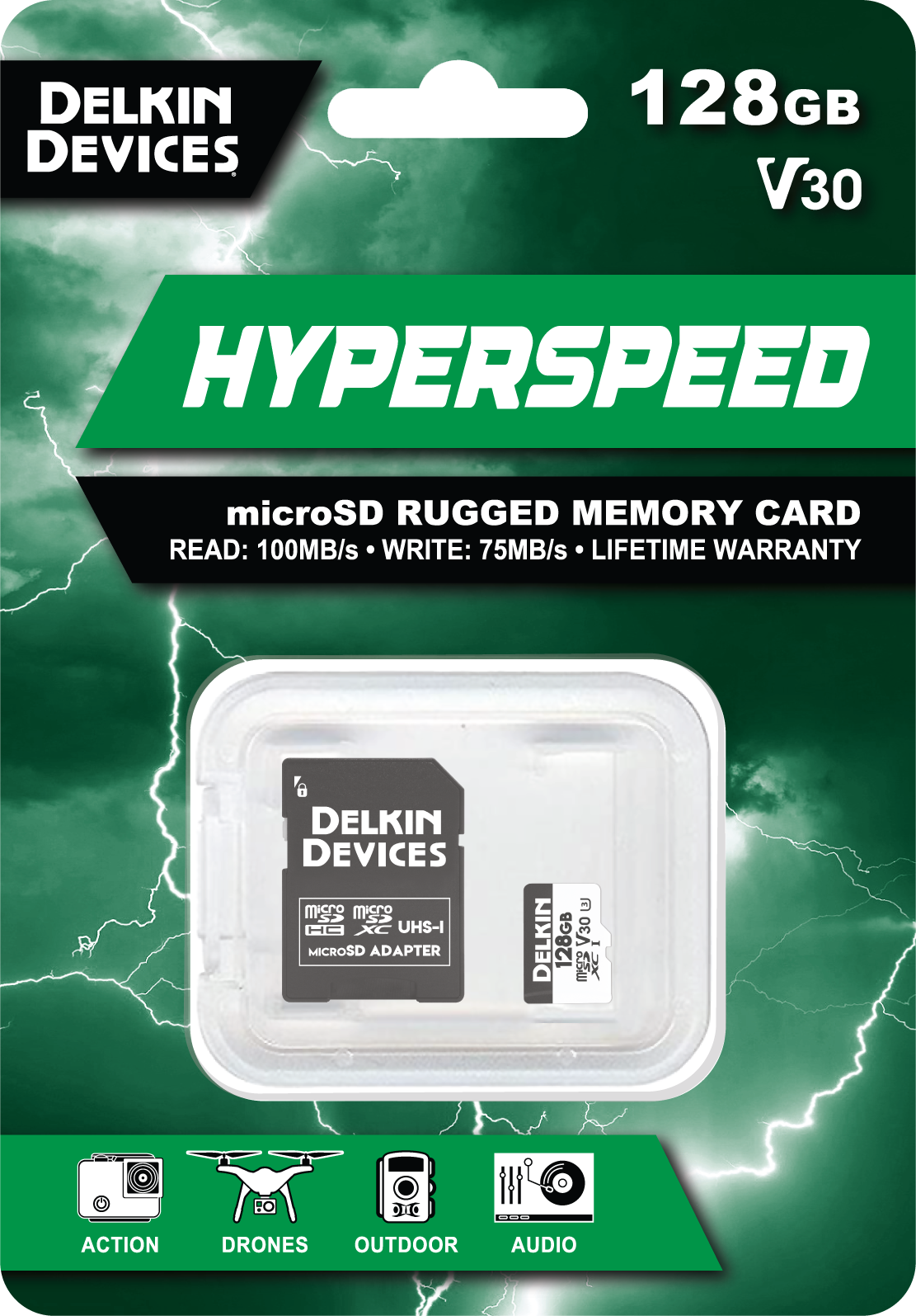 HYPERSPEED UHS-I (V30) microSD 128GB R:100MB/s W:75MB/s
