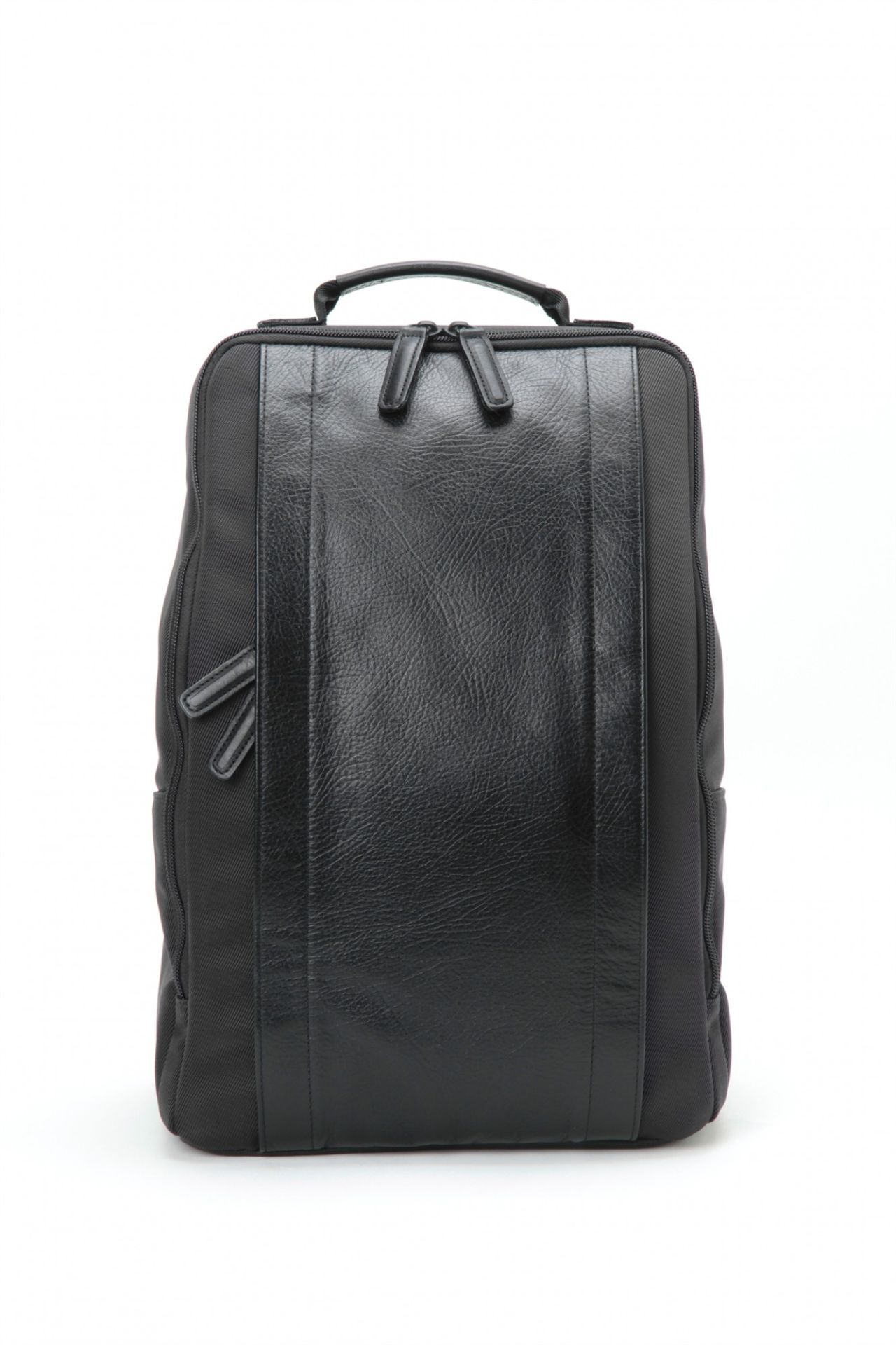 RR4-06C Leather Panel Backpack - Navy