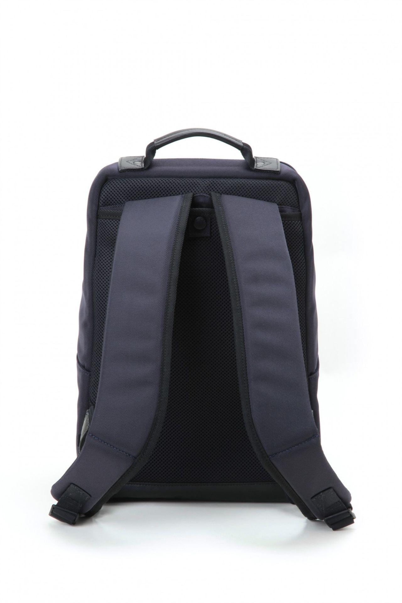 RR4-06C Leather Panel Backpack - Black