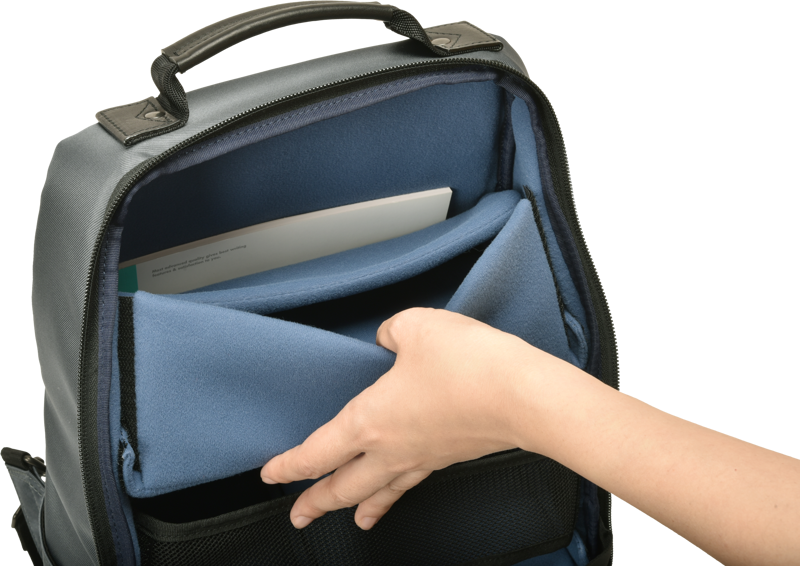 RR4-06C Leather Panel Backpack - Gray