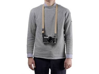ACAM-100AA Slim and Soft Cloth Camera Strap (L) - Beige