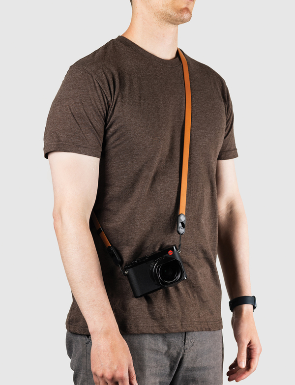 Leather Camera Strap Long - Amber