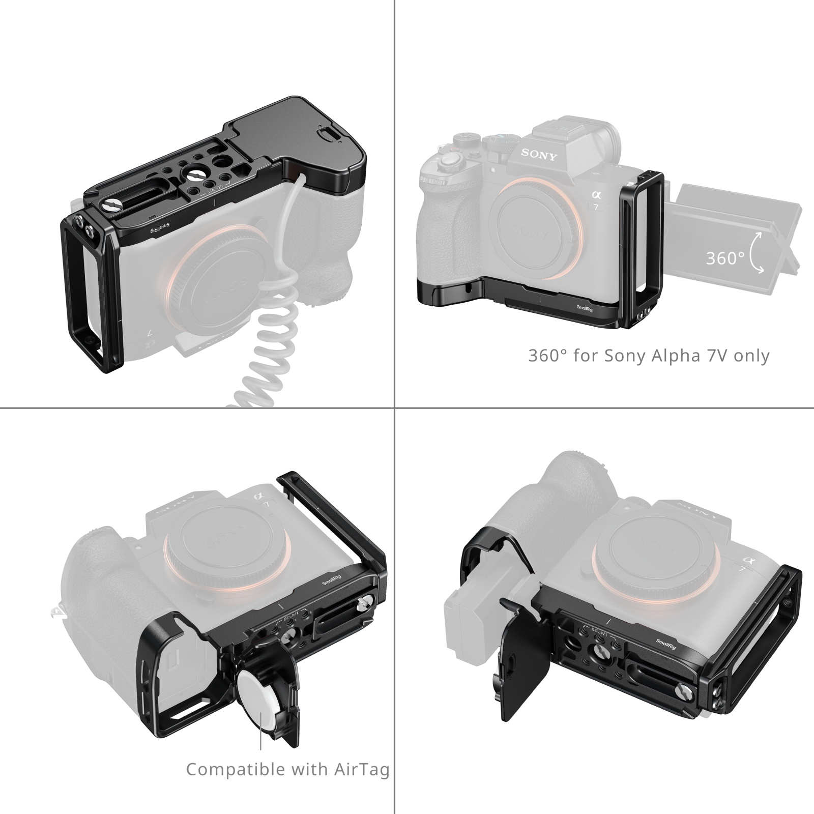 L-Shaped Mount Plate with AirTag Slot Sony Alpha 7 V / 7R V / 7 IV 6034