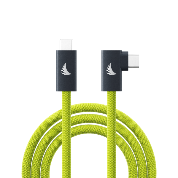 USB-C 3.2 Solid Flex Tether Cable Right-Angle Lime 4,5m