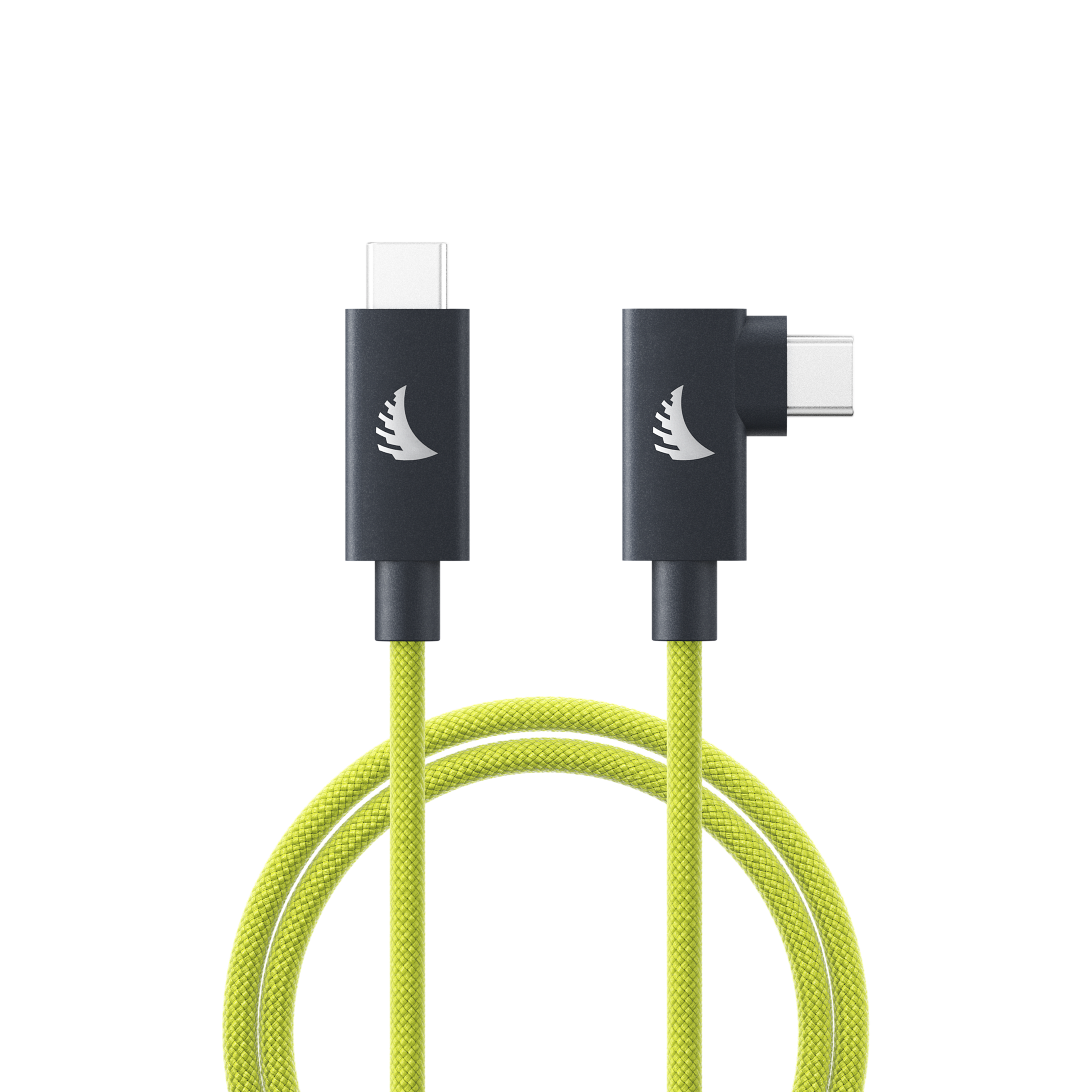 USB-C 4.0 Solid Flex Cable Right-Angle - Lime 32cm