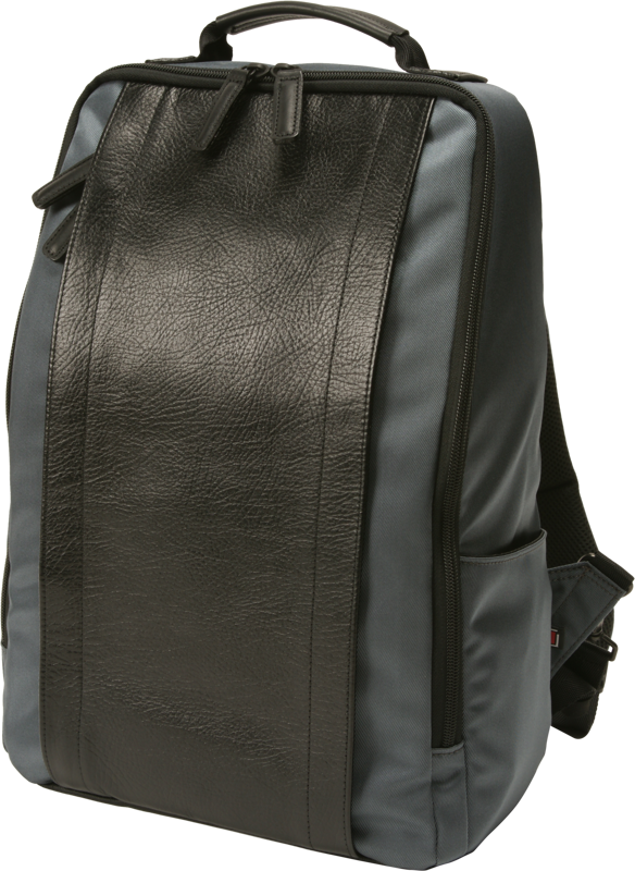 RR4-06C Leather Panel Backpack - Gray