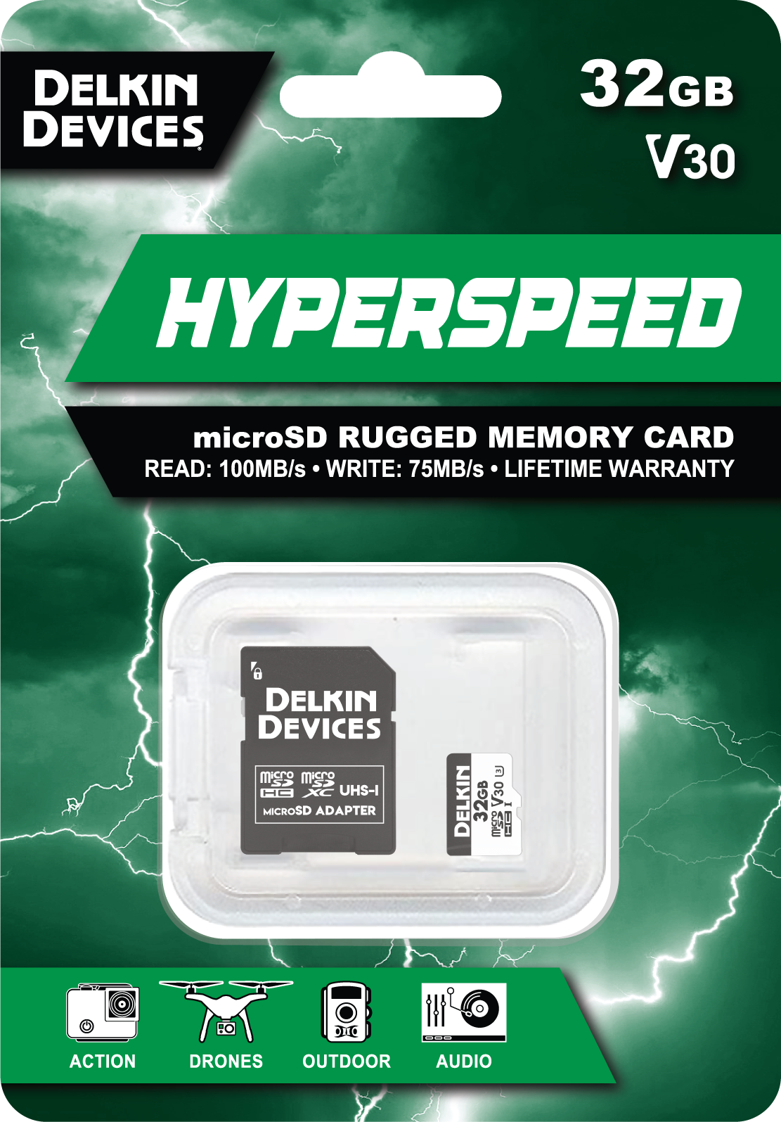 HYPERSPEED UHS-I (V30) microSD 32GB R:100MB/s W:75MB/s