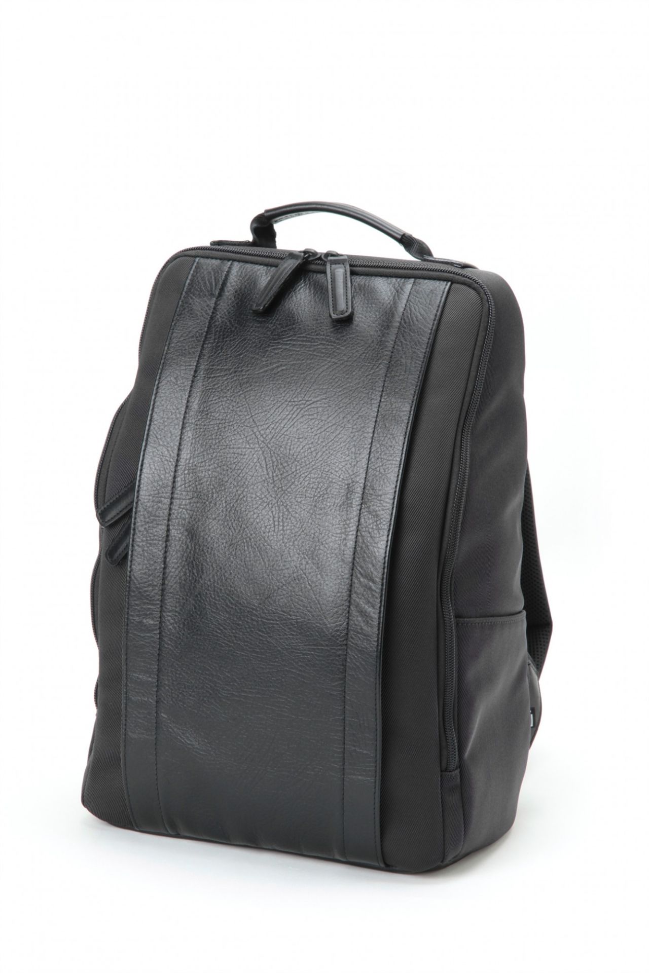 RR4-06C Leather Panel Backpack - Navy