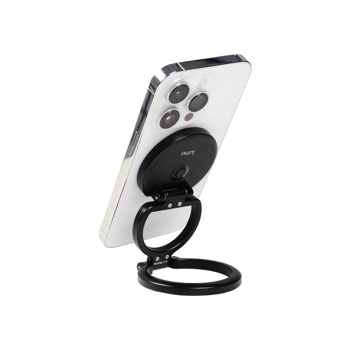 NANLITE Lumo Phone Ring Light  (MagSafe Compatible) - Polar Black