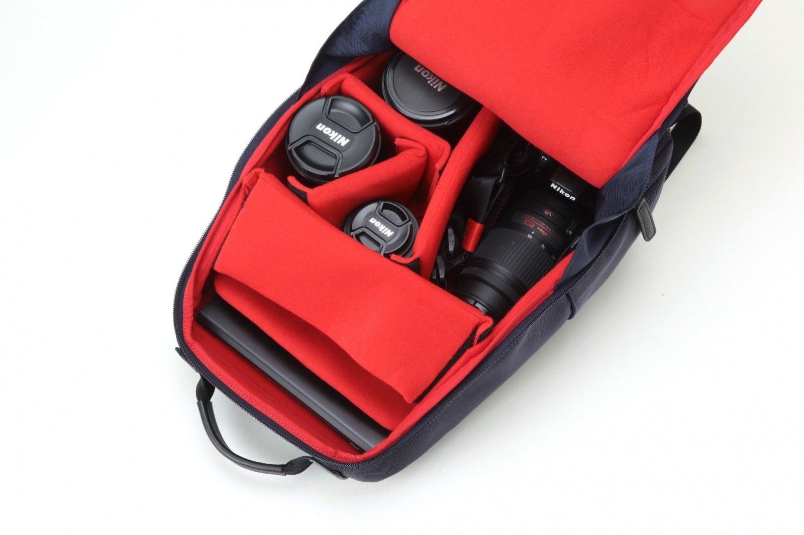 RR4-06C Leather Panel Backpack - Black