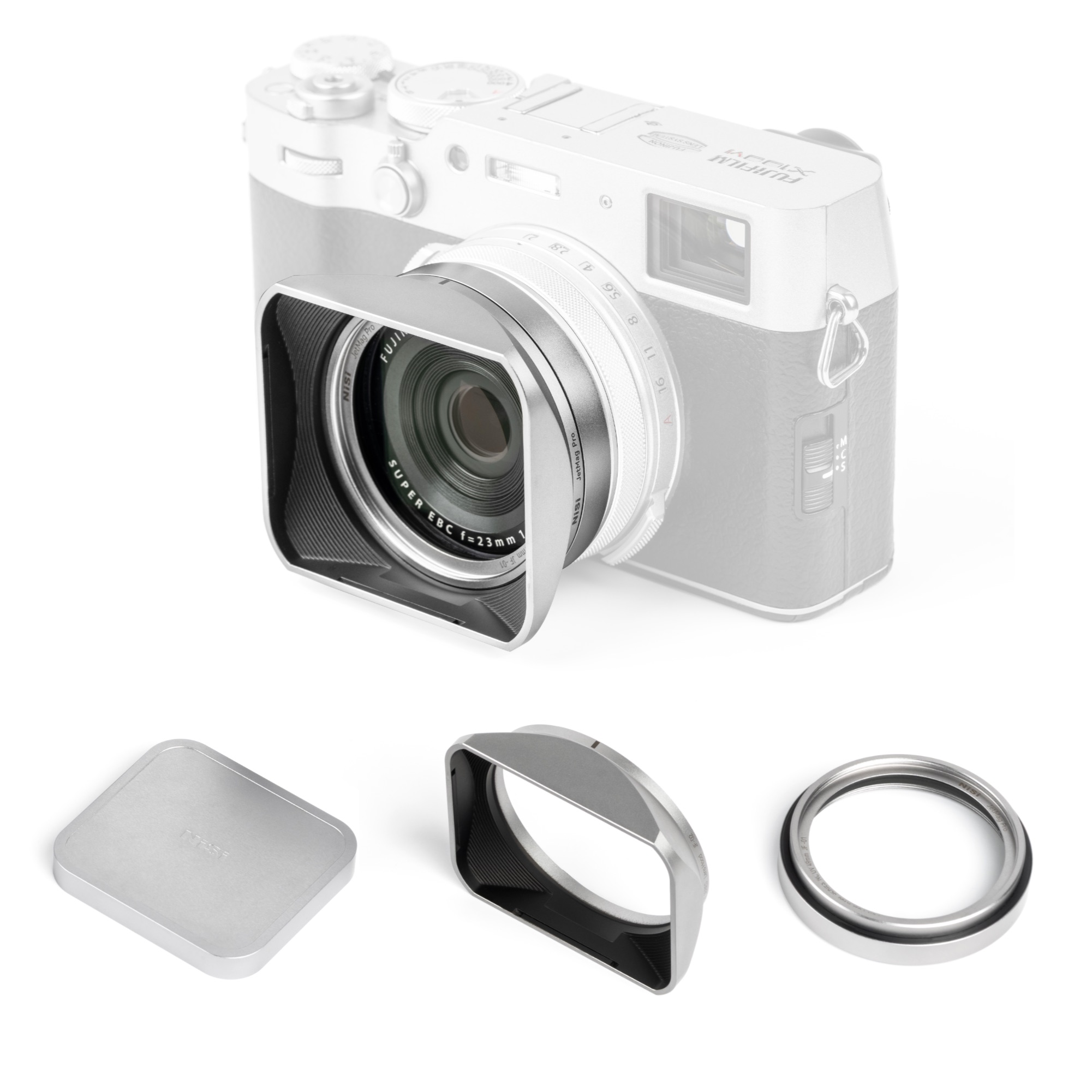 Jetmag Pro for Fujifilm X100 Series Lens Hood Kit - Silver