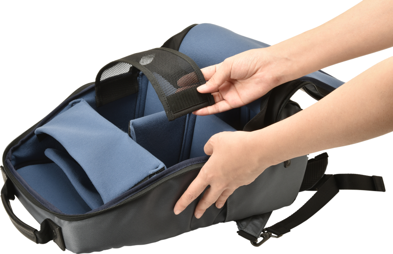 RR4-06C Leather Panel Backpack - Gray