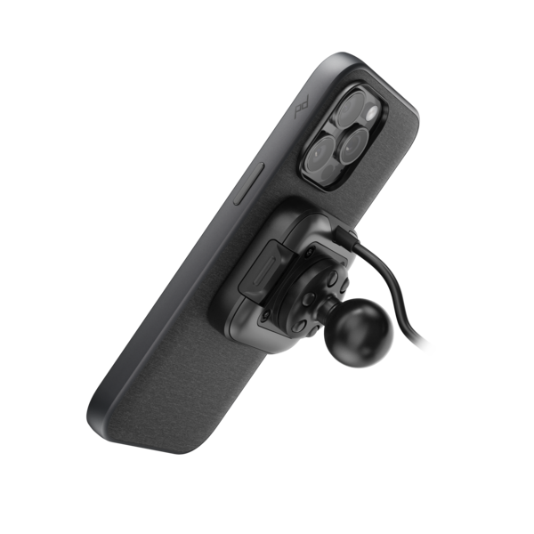 1" Motorcycle Locking & Charging Ball Adapter - Black