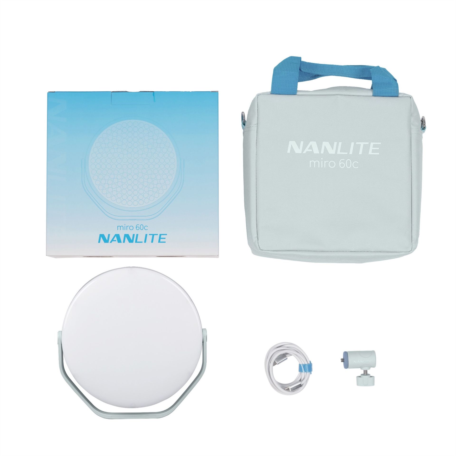 NANLITE miro 60c LED Full-color Round Panel Light - Mint Blue