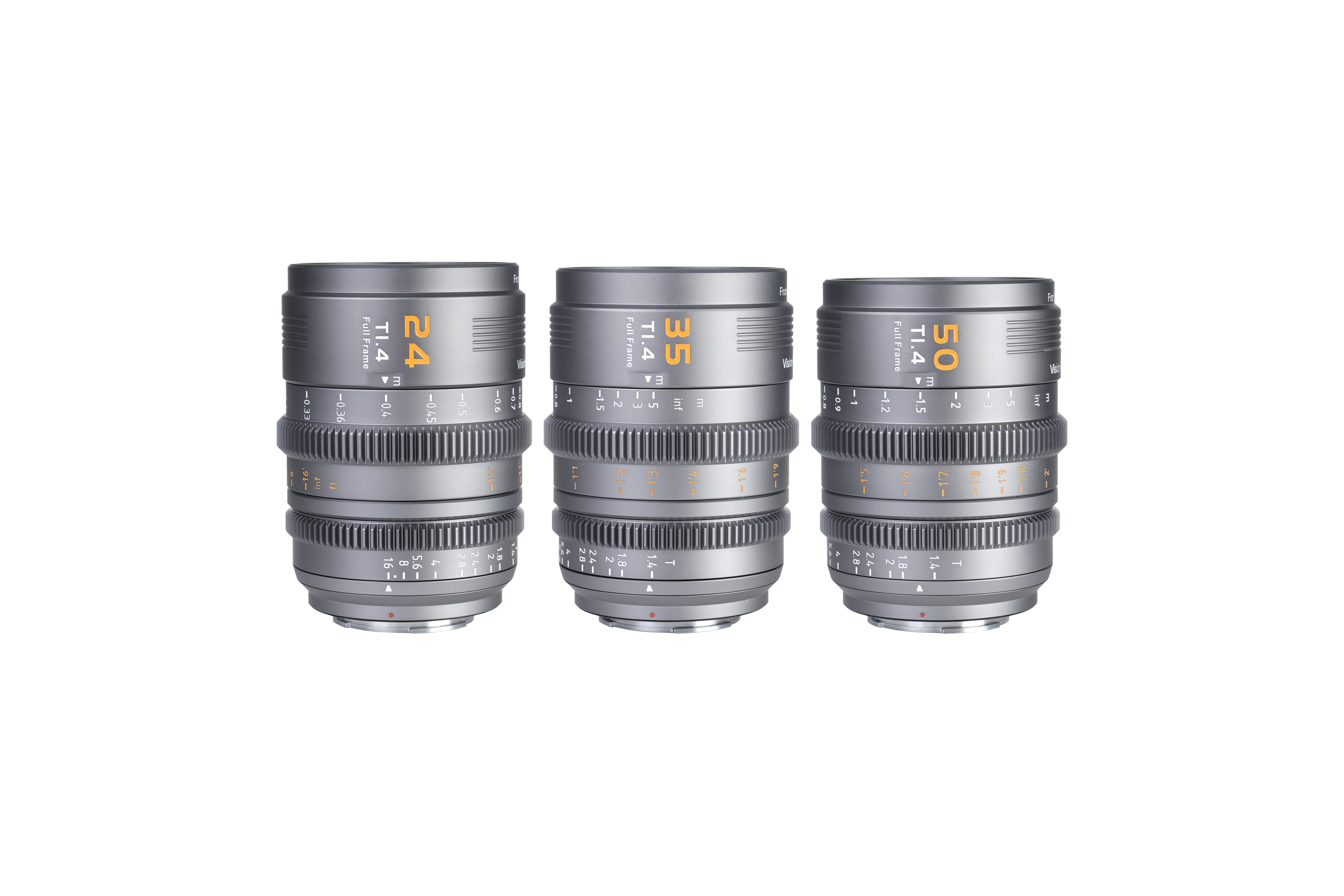 VISION PRIME 24/35/50mm FF Cine Lens Bundle (E-Mount)-Grey