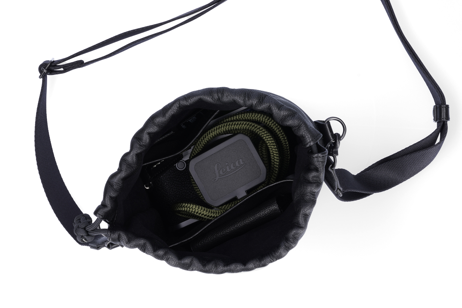 ACAM-CPL210 Camera Pouch Leather & Fabric - Black (L)