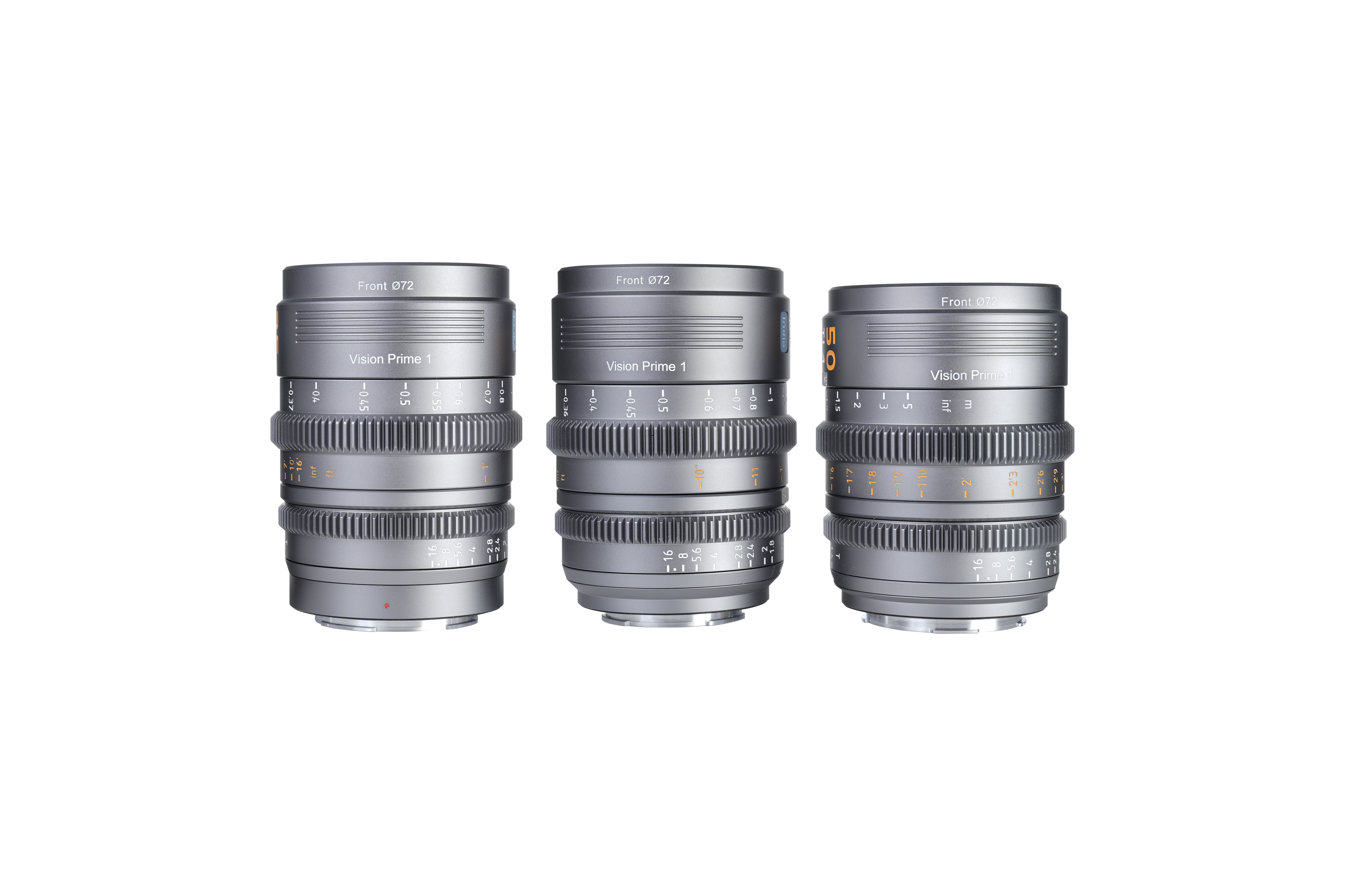 VISION PRIME 24/35/50mm FF Cine Lens Bundle (E-Mount)-Grey