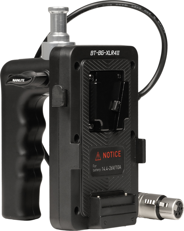 NANLITE V-Mount Battery Grip w. 4-Pin XLR Connector